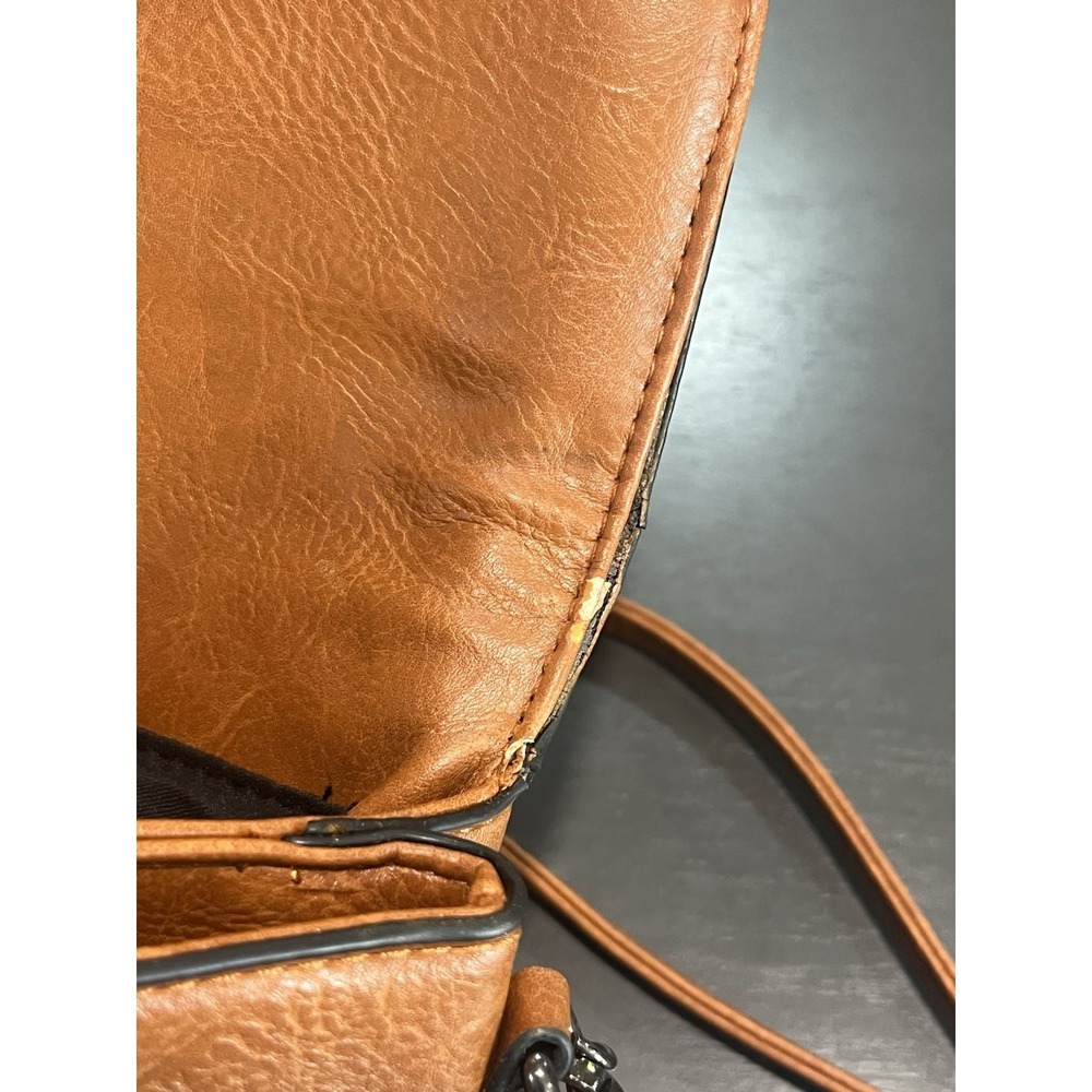 Sam & Hadley Brown Purse Tourqoise Detail Adjustable Strap Small - Picture 10 of 10